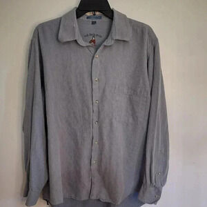 G H Bass & Co Long Sleeve Collared Button Down Shirt Blue